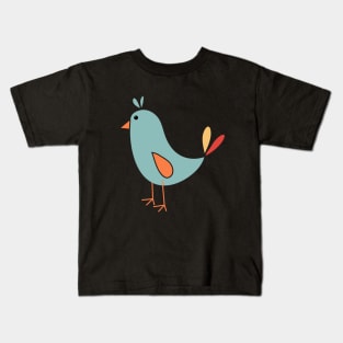 Little Orange, Gold and Aqua Bird | Cherie's Art(c)2021 Kids T-Shirt